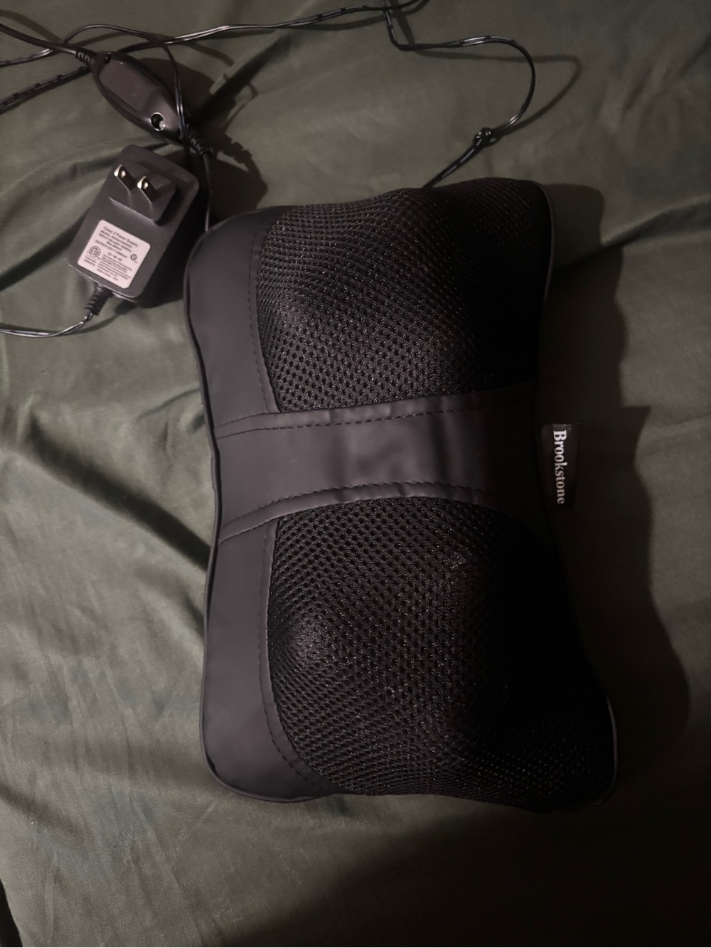 Brookstone Black Neck & Lumbar Massage Pillow